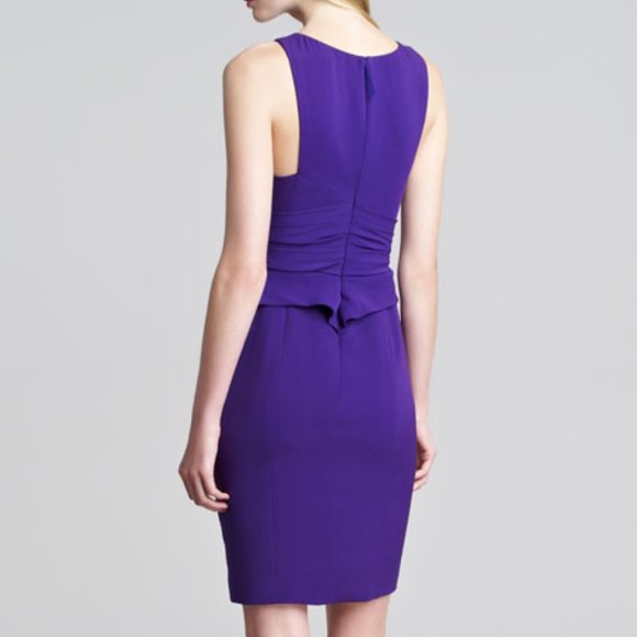 J. Mendel Silk Asymmetric Sleeveless Peplum Dress Pink Size 4 - Picture 9 of 9